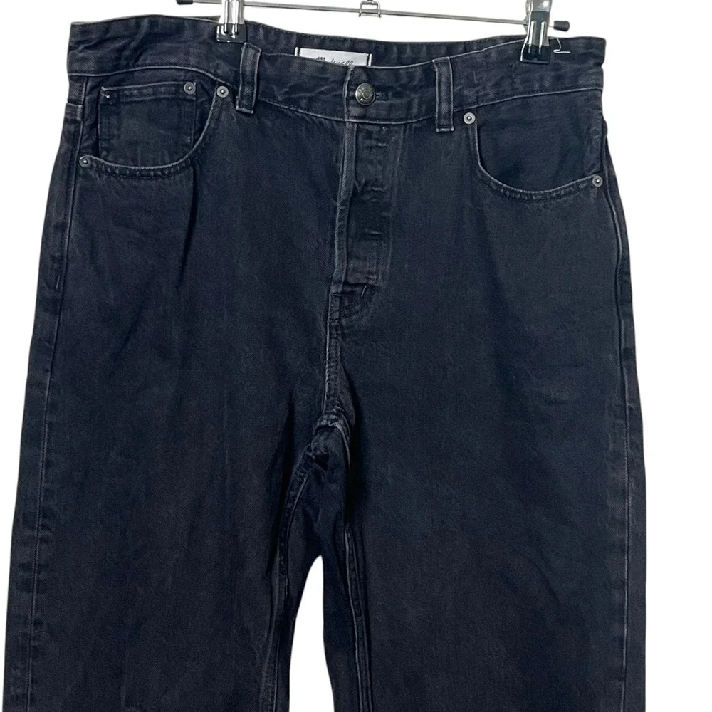 Madewell The Darted Barrel-Leg Jean Womens 28 Black Cotton Balloon Fit Jeans